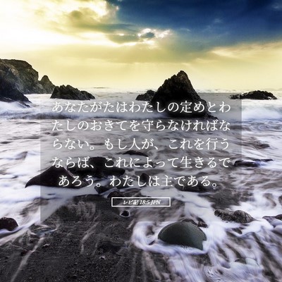 Picture 05 - レビ記 18:5 JPN - あなたがたはわたしの定めとわたし - Bible Verse Picture