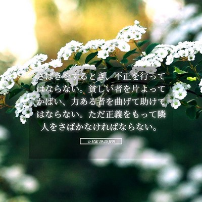 Picture 05 - レビ記 19:15 JPN - さばきをするとき、不正を行っては - Bible Verse Picture
