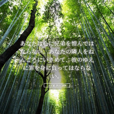 Picture 05 - レビ記 19:17 JPN - あなたは心に兄弟を憎んではならな - Bible Verse Picture