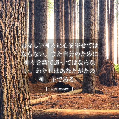 Picture 05 - レビ記 19:4 JPN - むなしい神々に心を寄せてはならな - Bible Verse Picture