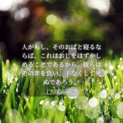 Picture 05 - レビ記 20:20 JPN - 人がもし、そのおばと寝るならば、 - Bible Verse Picture