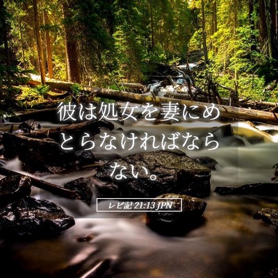 Picture 05 - レビ記 21:13 JPN - 彼は処女を妻にめとらなければなら - Bible Verse Picture