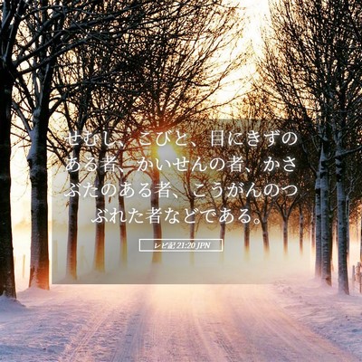 Picture 05 - レビ記 21:20 JPN - せむし、こびと、目にきずのある者 - Bible Verse Picture
