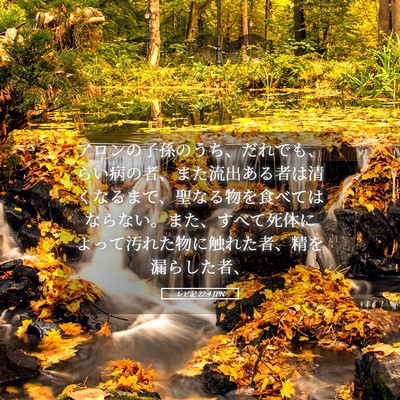 Picture 05 - レビ記 22:4 JPN - アロンの子孫のうち、だれでも、ら - Bible Verse Picture