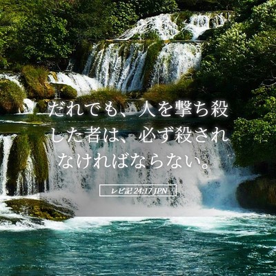Picture 05 - レビ記 24:17 JPN - だれでも、人を撃ち殺した者は、必 - Bible Verse Picture