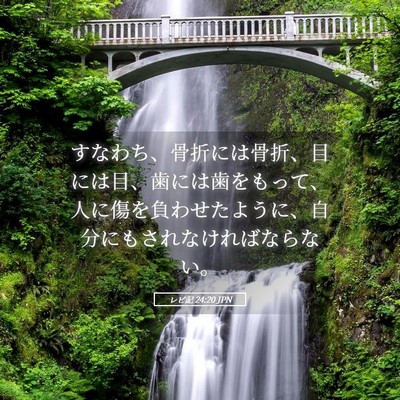 Picture 05 - レビ記 24:20 JPN - すなわち、骨折には骨折、目には目 - Bible Verse Picture