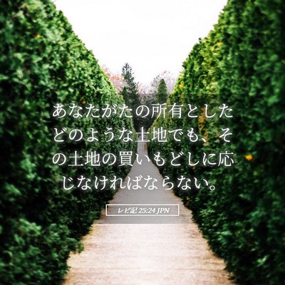Picture 05 - レビ記 25:24 JPN - あなたがたの所有としたどのような - Bible Verse Picture