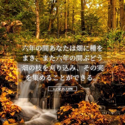 Picture 05 - レビ記 25:3 JPN - 六年の間あなたは畑に種をまき、ま - Bible Verse Picture