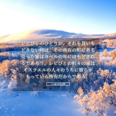 Picture 05 - レビ記 25:33 JPN - レビびとのひとりが、それを買いも - Bible Verse Picture