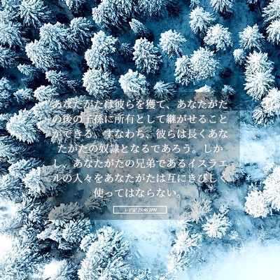 Picture 05 - レビ記 25:46 JPN - あなたがたは彼らを獲て、あなたが - Bible Verse Picture