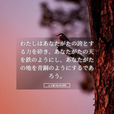 Picture 05 - レビ記 26:19 JPN - わたしはあなたがたの誇とする力を - Bible Verse Picture