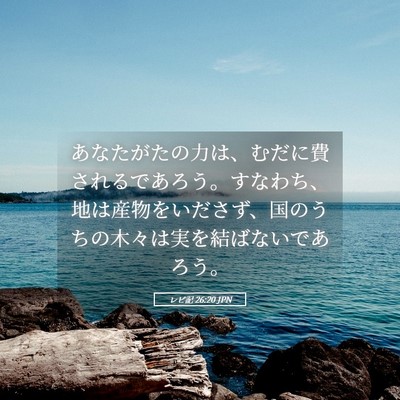 Picture 05 - レビ記 26:20 JPN - あなたがたの力は、むだに費される - Bible Verse Picture
