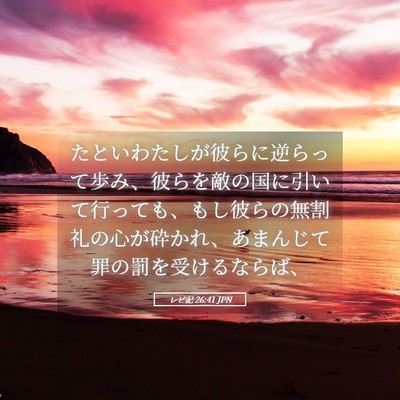 Picture 05 - レビ記 26:41 JPN - たといわたしが彼らに逆らって歩み - Bible Verse Picture