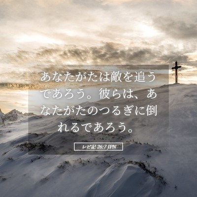 Picture 05 - レビ記 26:7 JPN - あなたがたは敵を追うであろう。彼 - Bible Verse Picture