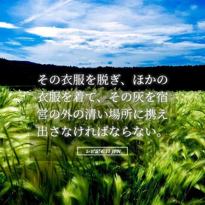 Picture 05 - レビ記 6:11 JPN - その衣服を脱ぎ、ほかの衣服を着て - Bible Verse Picture