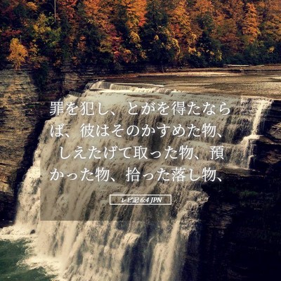 Picture 05 - レビ記 6:4 JPN - 罪を犯し、とがを得たならば、彼は - Bible Verse Picture
