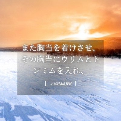 Picture 05 - レビ記 8:8 JPN - また胸当を着けさせ、その胸当にウ - Bible Verse Picture