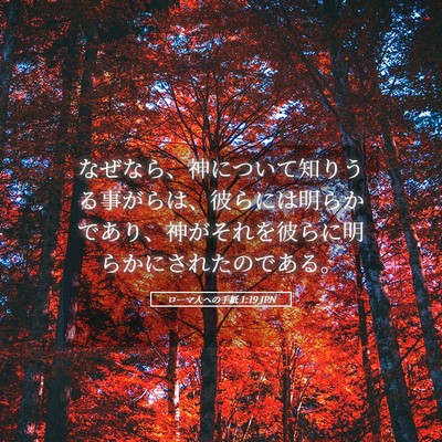 Picture 05 - ローマ人への手紙 1:19 JPN - なぜなら、神について知りうる事が - Bible Verse Picture