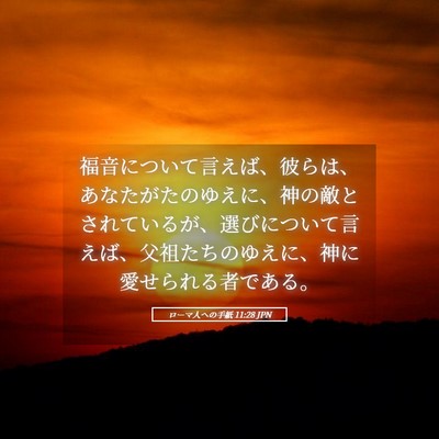 Picture 05 - ローマ人への手紙 11:28 JPN - 福音について言えば、彼らは、あな - Bible Verse Picture