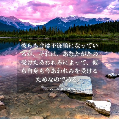 Picture 05 - ローマ人への手紙 11:31 JPN - 彼らも今は不従順になっているが、 - Bible Verse Picture