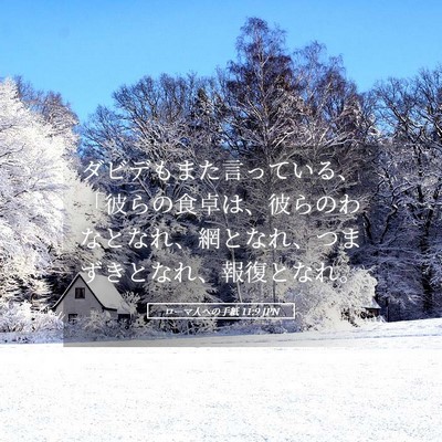 Picture 05 - ローマ人への手紙 11:9 JPN - ダビデもまた言っている、「彼らの - Bible Verse Picture
