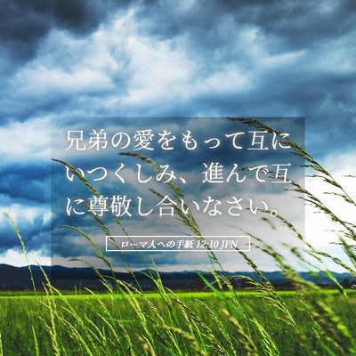 Picture 05 - ローマ人への手紙 12:10 JPN - 兄弟の愛をもって互にいつくしみ、 - Bible Verse Picture