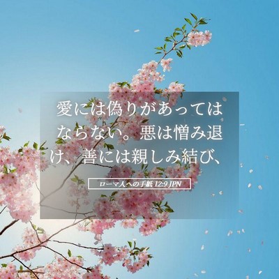 Picture 05 - ローマ人への手紙 12:9 JPN - 愛には偽りがあってはならない。悪 - Bible Verse Picture