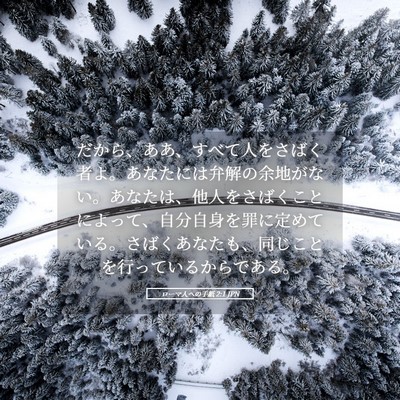 Picture 05 - ローマ人への手紙 2:1 JPN - だから、ああ、すべて人をさばく者 - Bible Verse Picture