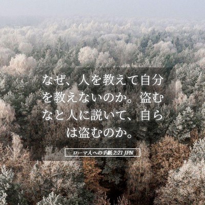 Picture 05 - ローマ人への手紙 2:21 JPN - なぜ、人を教えて自分を教えないの - Bible Verse Picture