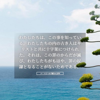 Picture 05 - ローマ人への手紙 6:6 JPN - わたしたちは、この事を知っている - Bible Verse Picture