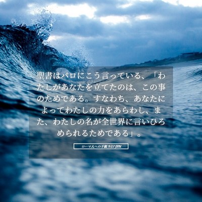 Picture 05 - ローマ人への手紙 9:17 JPN - 聖書はパロにこう言っている、「わ - Bible Verse Picture