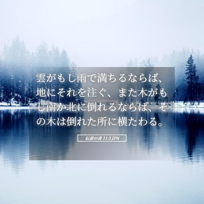 Picture 05 - 伝道の書 11:3 JPN - 雲がもし雨で満ちるならば、地にそ - Bible Verse Picture