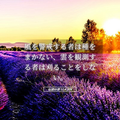 Picture 05 - 伝道の書 11:4 JPN - 風を警戒する者は種をまかない、雲 - Bible Verse Picture