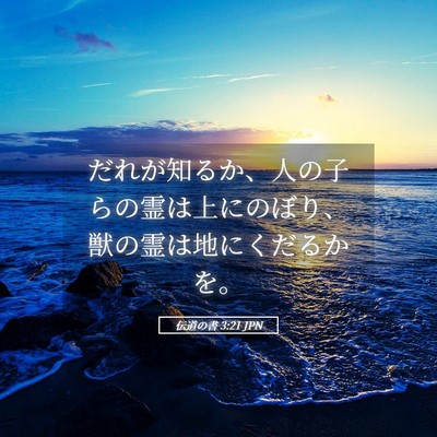 Picture 05 - 伝道の書 3:21 JPN - だれが知るか、人の子らの霊は上に - Bible Verse Picture
