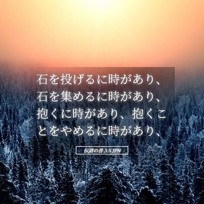 Picture 05 - 伝道の書 3:5 JPN - 石を投げるに時があり、石を集める - Bible Verse Picture