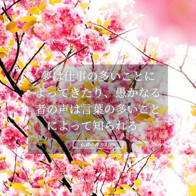 Picture 05 - 伝道の書 5:3 JPN - 夢は仕事の多いことによってきたり - Bible Verse Picture