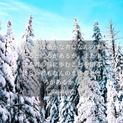 Picture 05 - 伝道の書 6:8 JPN - 賢い者は愚かな者になんのまさると - Bible Verse Picture