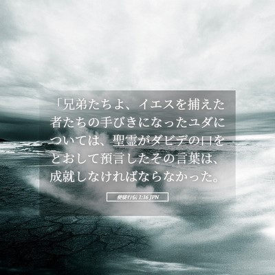 Picture 05 - 使徒行伝 1:16 JPN - 「兄弟たちよ、イエスを捕えた者た - Bible Verse Picture