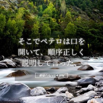 Picture 05 - 使徒行伝 11:4 JPN - そこでペテロは口を開いて、順序正 - Bible Verse Picture