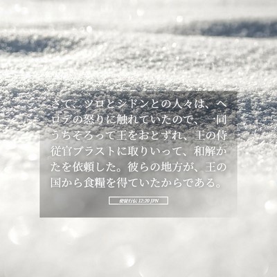 Picture 05 - 使徒行伝 12:20 JPN - さて、ツロとシドンとの人々は、ヘ - Bible Verse Picture