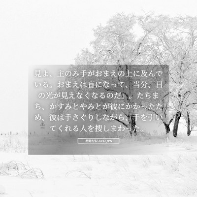 Picture 05 - 使徒行伝 13:11 JPN - 見よ、主のみ手がおまえの上に及ん - Bible Verse Picture