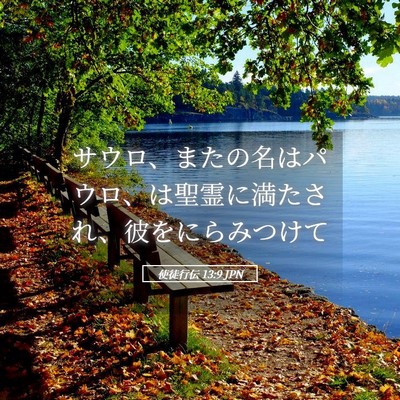 Picture 05 - 使徒行伝 13:9 JPN - サウロ、またの名はパウロ、は聖霊 - Bible Verse Picture