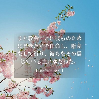 Picture 05 - 使徒行伝 14:23 JPN - また教会ごとに彼らのために長老た - Bible Verse Picture