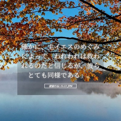 Picture 05 - 使徒行伝 15:11 JPN - 確かに、主イエスのめぐみによって - Bible Verse Picture