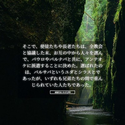 Picture 05 - 使徒行伝 15:22 JPN - そこで、使徒たちや長老たちは、全 - Bible Verse Picture
