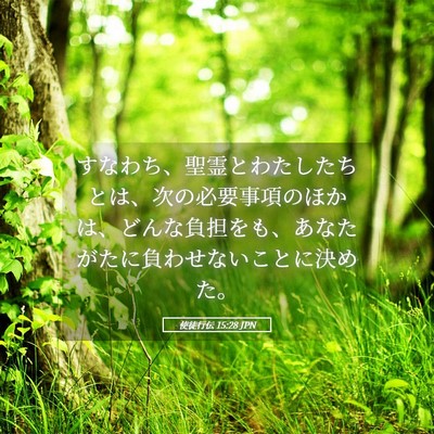 Picture 05 - 使徒行伝 15:28 JPN - すなわち、聖霊とわたしたちとは、 - Bible Verse Picture