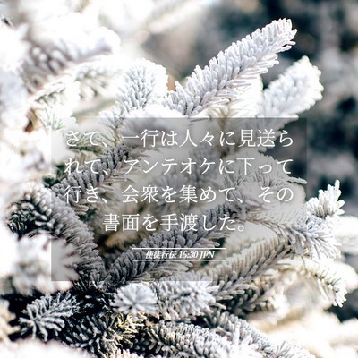 Picture 05 - 使徒行伝 15:30 JPN - さて、一行は人々に見送られて、ア - Bible Verse Picture