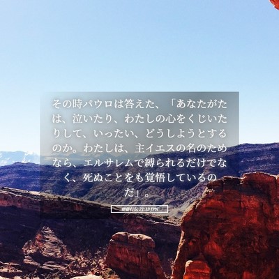 Picture 05 - 使徒行伝 21:13 JPN - その時パウロは答えた、「あなたが - Bible Verse Picture