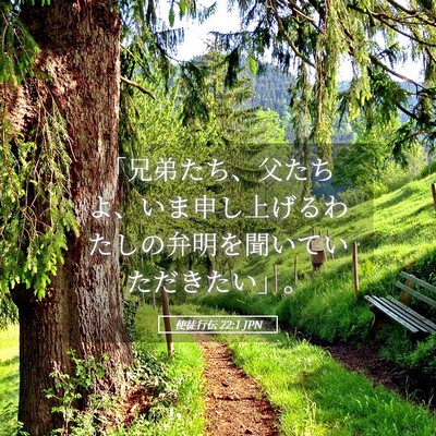 Picture 05 - 使徒行伝 22:1 JPN - 「兄弟たち、父たちよ、いま申し上 - Bible Verse Picture