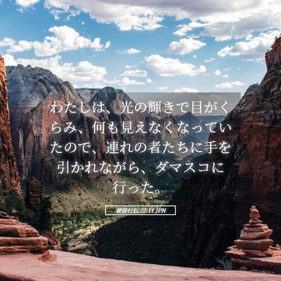 Picture 05 - 使徒行伝 22:11 JPN - わたしは、光の輝きで目がくらみ、 - Bible Verse Picture